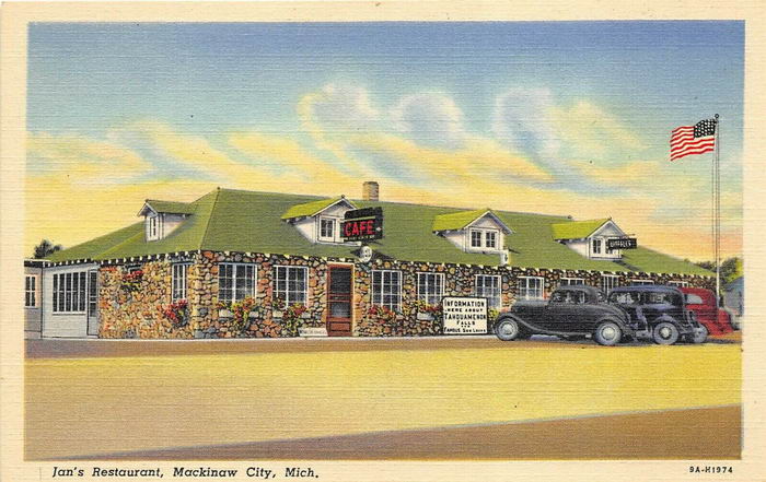 Jans Restaurant - Old Postcard Photo
